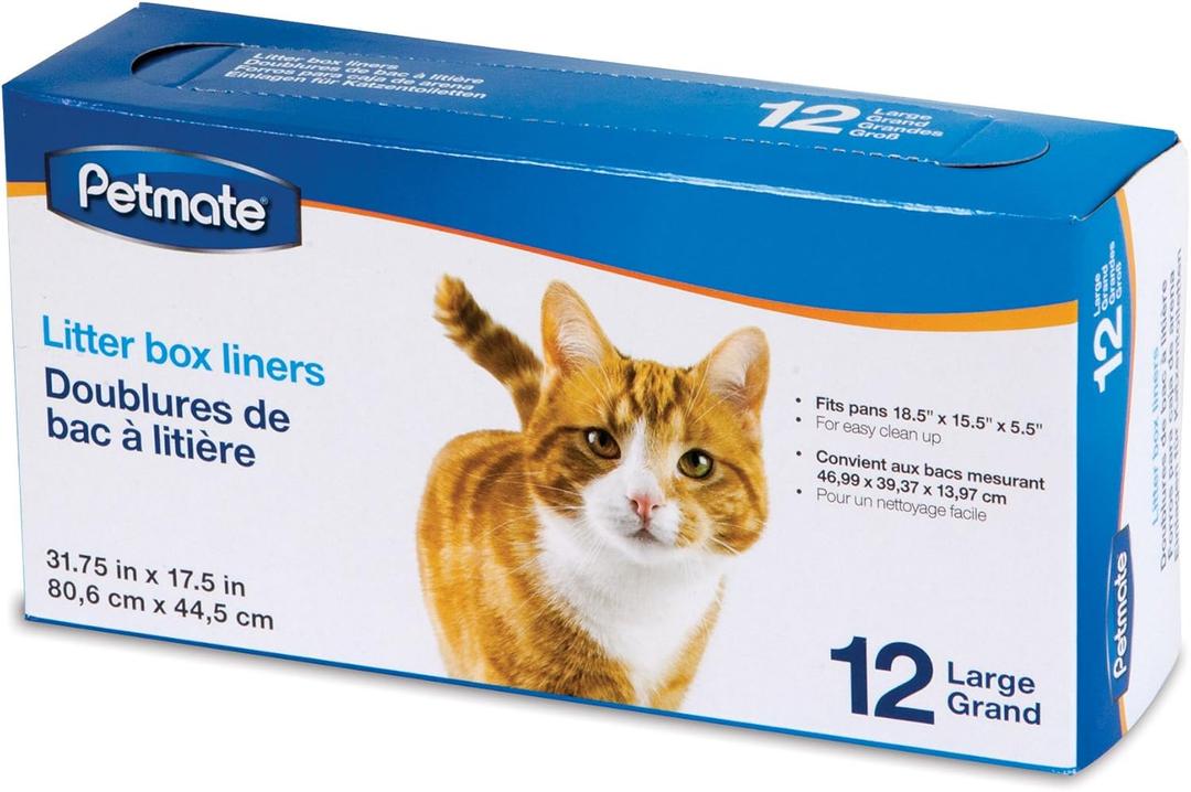 Petmate Large Litter Pan Liners, 12 Pack