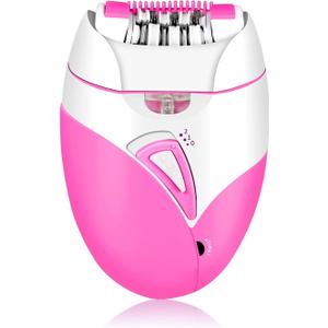 Electric Hair Removal Epilator, Rechargeable Detachable Head Fastest Removal Smooth Skin USB Chargeable Sensitive Areas Women Man Hair Trimmer for Face Legs Arms Armpit Bikini (Pink)