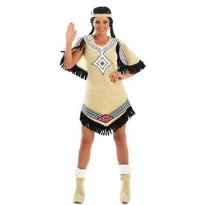 fun shack Native American Costume Women, Native American Dress for Women, Warrior Princess Costume Women (Small, White)