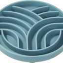 OHMO Slow Feeder Dog& Cat Bowl, Silicone Puppy Cat Food Bowl with Anti-Slip Suction Cup Slow Down Small Dogs Eating, Anti Choking (S-Tree of Life,Light Blue)