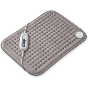 Beurer Small Ultra-Soft Fast Heating Pad for Neck, Elbow, Knee, Shoulder, Cramps and Back Pain Relief, 6 Temperature Settings, Machine Washable, Auto Shut-Off, Overheat Protection, Grey