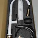 Single Handle White Kitchen Faucet with Nickel Gold Sprayer Kitchen Sink Faucets with Pull Down Sprayer Modern Faucets with Dual Function Spray