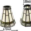 HUIMEIJU Tiffany Lampshade Replacement (Off-White), Replacement Of Fan Lamp Cover