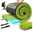 Lxotvae Memory Foam Camping Mattress pad, Thick Sleeping Mat for Adults with Waterproof and Non-Slip Bottom, Portable Roll Up Mattress for Sleepover Guest,Cot Pad for Car Camping, No Size