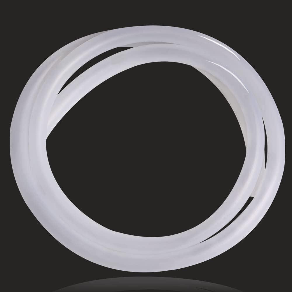 Feelers Flexible PVC Latex Tubing, 5/8 Inch ID Highly Elastic Hybrid Vinyl Tube Household Garden Water Air Hose Transport, Frosted White, 16.4Ft