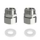 Fitvell 2PCS 304 Stainless Steel Garden Hose Adapter 3/ 4" GHT Female to 3/ 4" GHT Male Water Pipe Connector with Washers