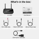 SIMOLIO 201D Bluetooth 5.2 Audio Transmitter for TV to 2 Wireless Headphone/Speaker, 197ft Long Range, Bluetooth Adapter for TV w/aptX Low Latency & HD, Qualcomm Class 1, AUX/RCA/Optical/USB