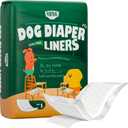 PAWPANG Disposable Dog Diaper Liners Booster Pads for Male & Female Dogs, 100ct, 5 Sizes Options, Doggie Diaper Inserts fit Most Types of Dog Diapers - Pet Belly Bands & Male Wraps (Small (100 ct)