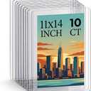 11x14 Toploaders 10ct - Ultra Durable Card Protectors for Graphic Art, Photos & Poster - Crystal Clear PVC, Archival-Safe, Fit 11x14 Inch Sheets