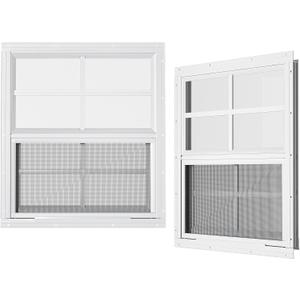 2 Pack Shed Windows 30" W x 36" H Flush Mount, Household Windows for Playhouses, Barns, Chicken Coop