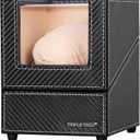 TRIPLE TREE Single Watch Winder for Automatic Watches, with Super Quiet Japanese Motor, 4 Rotation Mode Setting, Flexible Plush Pillow Fit Lady and Man Watches (Carbon Fibre)