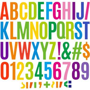 220 Pcs 6 Inch Large Bulletin Board Letters for Classroom,6" Big Font Letter Stickers Alphabet Number Vinyl Self Adhesive Stickers for Poster Board Display Chalkboard School Home Decor Colorful