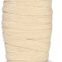 Mandala Crafts 12mm 20 Yds Roll of Cream Elastic Bands for Sewing - 1/2 Flat Elastics Cord - 1 2 Inch Braided Stretch Straps for Crafting