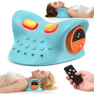 2026 Neck Massager 4-in-1 with Deep Tissue 3D Kneading & Soothing Heat - Portable Cordless Pillow for Cervical Traction, Shoulder and Back Relief, 9 Intensity Levels with Type-C Charge For Home Office