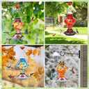 Hummingbird Feeder, BOLITE Glass Hummingbird Feeders for Outdoors Hanging, Hand Blown Twisted with Ant Moat, 5 Bee-Proof Ports, 360 Perch, Leak-Proof, 24oz, Purple, Gifts for Mom Dad Women Men