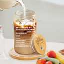 Gifts for Grandma from Granddaughter Unique Grandmother Cup with Engraving Cups Lid Best Grandma Ever Presents for Birthday Mothers Day Gifts for Grandmother, 16 oz Glass Coffee Cup