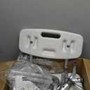 HOMLAND Shower Chair for Inside Shower with Arms and Back, 500 lbs Heavy Duty Shower Seat for Bathtub, Height Adjustable Safety Bath Seat for Elderly, Adults, Handicap and Disabled, White