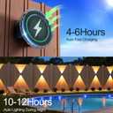 Ellasay Solar Fence Lights Outdoor: 360 Circular Lighting Solar Powered Wall Lights 12 Hours Long Runtime Up and Down Waterproof IP65 & 3 Modes High Brightness LED Focus Lens for Fence/Yard - 6 Pack