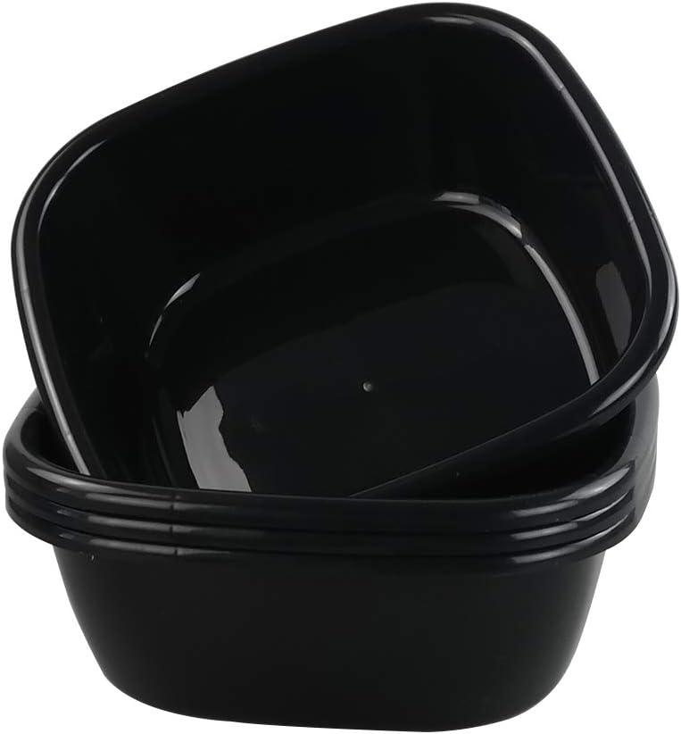 Kekow 4-Pack Small Wash Basin Pan, 8 Quart Black Dish Pan