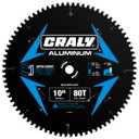 CRALY 10 Inch 80 Teeth Aluminum and Non-Ferrous Metal Cutting Circular Saw Blade, 5/8 Inch Arbor, Carbide Tipped, Thin Kerf, Black Ice Coating, for Medium Aluminum, Plastic, Composite(C1080AL)