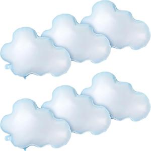 Sumind 6 Pcs 28 Inch White Cloud Balloons Foil Cloud Decorations Cute Shaped Balloons for Birthday Baby Shower Wedding Themed Party Decor Supplies (Light Blue), 30 inch x 21 inch