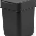 Carrotez Mini Trash Can, Coffee Bar, Vanity, Desk, Countertop, 2 Liter/ 0.5 Gallon, Mini Wastebasket, Garbage Container Bin - Black