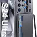 Vizvera for Samsung Galaxy S24 Ultra Case Wallet, RFID Cards Holder & Camera Cover & Kickstand for Women Men, Full Body Rugged Shockproof Silicone Case for S24 Ultra 6.8" 2024 Only-Gun Gray