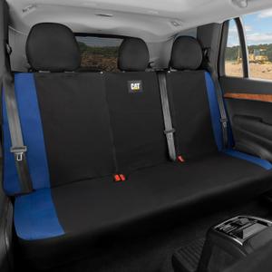 Cat Flexfit Blue Rear Seat Cover for Car  Durable Canvas & Mesh Design 60/40 Split Bench Protector for Cars, Trucks & SUVs  Back Seat Cover for Rear Bench  Interior Car Accessory