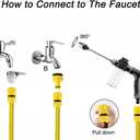 Washer Gun, High Pressure Garden Hose Nozzle with 360 Rotating Nozzle, 3 Spray Modes, Handheld Jet Nozzle Power Washer for Garden Hose - Fit with U.S. 3/4In Threaded Hoses