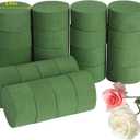 Crafare 24pc 3x1.6 Inch Round Wet Floral Foam Bricks Green Foam Blocks Small for Flower Arrangement Supplies Wedding Party Decoration