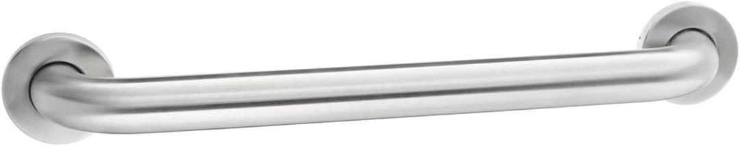 Amazon Basics Bathroom Handicap Safety Grab Bar, 18 Inch Length, 1.5 Inch Diameter, Holds up to 500LBs, ADA Compliant, Stainless Steel