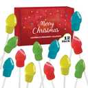 Christmas 3D Light Bulb Suckers - Holiday Lollipops Individually Wrapped (12) - Christmas Candy - Candy Stocking Stuffers - Candy Bags - Xmas Party Favors