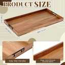 Blushtier 40 x 20 Inch Wood Serving Tray Extra Large Ottoman Tray with Handle Oversized Rectangle Extra Long Vintage Decorative Platters for Kitchen Food Beverage Fruit Snack Tea Coffee Table Decor