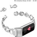 Wearlizer Compatible with Fitbit Fitbit Charge 6/Charge 5 Bands, Adjustable Premium Metal Straps Bling Bracelet Dressy Wristbands Cute Accessories Replacement Bands for Fitbit Fitbit Charge 6/Charge 5 Bands for Women