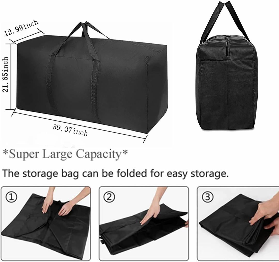 B
Extra Large Storage Bag for Moving Travel Bag Waterproof Large Moving Bag with Double Zippers and Reinforced Handles Large Capacity Duffle Bag for Moving Traveling Home Storage Packing, 2X160L, 39.37
 (4 Count)