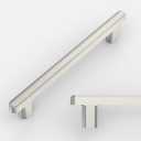 Amerdeco 10 Pack Brushed Satin Nickel Cabinet Pulls 6.3 Inch(160mm) Hole Center Drawer Pulls Cabinet Hardware Kitchen Cabinet Handles for Bathroom Pulls ZH0065