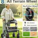 HOMLAND Foldable Rollator Walkers for Seniors with Seat, 17 lb Lightweight