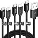 CLEEFUN USB C Cable, USB to USB C Cable, [5 Pack, 3/ 3/ 6/ 6/ 10 ft] Type C Charger Cable Fast Charging for iPhone 17 16 15 Pro Max Plus Air, for Samsung Galaxy S25 S24 S23 S22 S21 S20 S10 A17 A16 A15