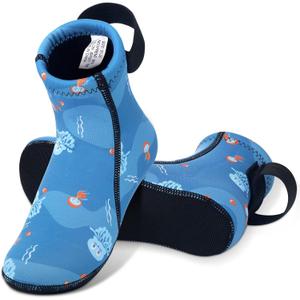 Kids Water Socks 3mm Neoprene Socks for Kids Warm in Cold Water Swim Boots Toddlers Diving Boots Anti-Slip Wetsuit Sand Shoes for Beach Volleyball (7.5-8 Toddler)