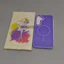 for Samsung Galaxy S25 Case, Matte Magnetic Phone Case with 1 Screen Protector, Support for Magsafe, Translucent Frosted Shockproof Protective Cover for Samsung Galaxy S25, Lavender Purple