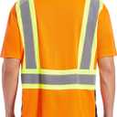 ArcRidge Reflective Safety Shirt for Men and Women - Class 2 High Visibility Construction Shirt - Dual Tone Reflective Strips (XXXL)