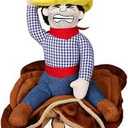 DELIFUR Dog Halloween Costume Funny Dog Cowboy Riding Costume Pet Costume Cat Suit Cowboy Rider Style for Small Medium Large Dogs (Cowboy, Large)