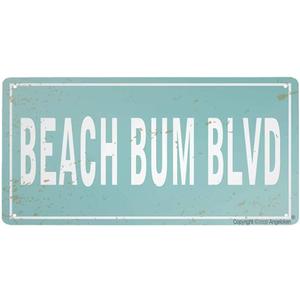 Retro Metal Sign Vintage Tin Sign Beach Bum BLVD Sign for Plaque Poster Cafe Wall Art Gift 12 X 8 INCH