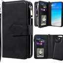 Case for iPhone 13 Mini, 2 in 1 Magnetic Detachable Wallet Case, PU Leather Phone Case Cover with Card Holder for iPhone 13 Mini, Black