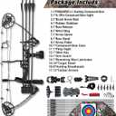 PANDARUS Compound Bow Draw Weight 0-70 Lbs for Pull Beginner and Intermediate Archer Fully Adjustable 19.25"-31" with All Accessories, up to IBO 320 fps New 2024(Black Right Handed Bag)
