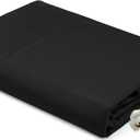 Royale Linens 100% Organic Cotton Full Flat Sheet Only - Super Soft - Percale Top Sheets - Full Flat Sheet Sold Separately - Breathable, Cool & Crisp Black Sheets Only (81" x 96", Black)