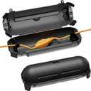 iwillink 2 Pack Outdoor Extension Cord Cover Waterproof - Weatherproof Electrical Connection Box for Outdoor Outlet, Plug, Socket, Christmas Holiday Decoration, Power Tool, Black