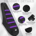 Ebike Seat Cover Upgraded for Ridstar Q20/Q20 pro EBikes Waterproof Non-Slip Seat Cover with Elastic Strap Seat Covers for Electric Dirt Bike (Black with Purple Ribs)