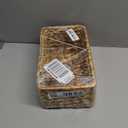 Wicker Baskets, Baskets for Organizing, Rattan Woven Basket for Storage, Organizer Bins with Built-in Handles, Storage Basket for Shelves (Water Hyacinth, Small)