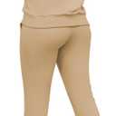 Women's Sweatsuits Sets 2 Piece Outfits Drawstring Hoodies Stacked Jogger Sweatpants Tracksuits Casual Set (Beige, S)